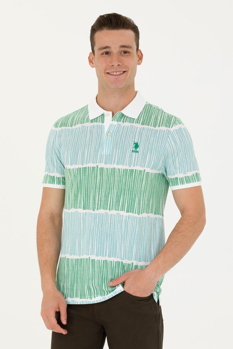 Erkek Regular Fit Polo Yaka Yeşil Tişört