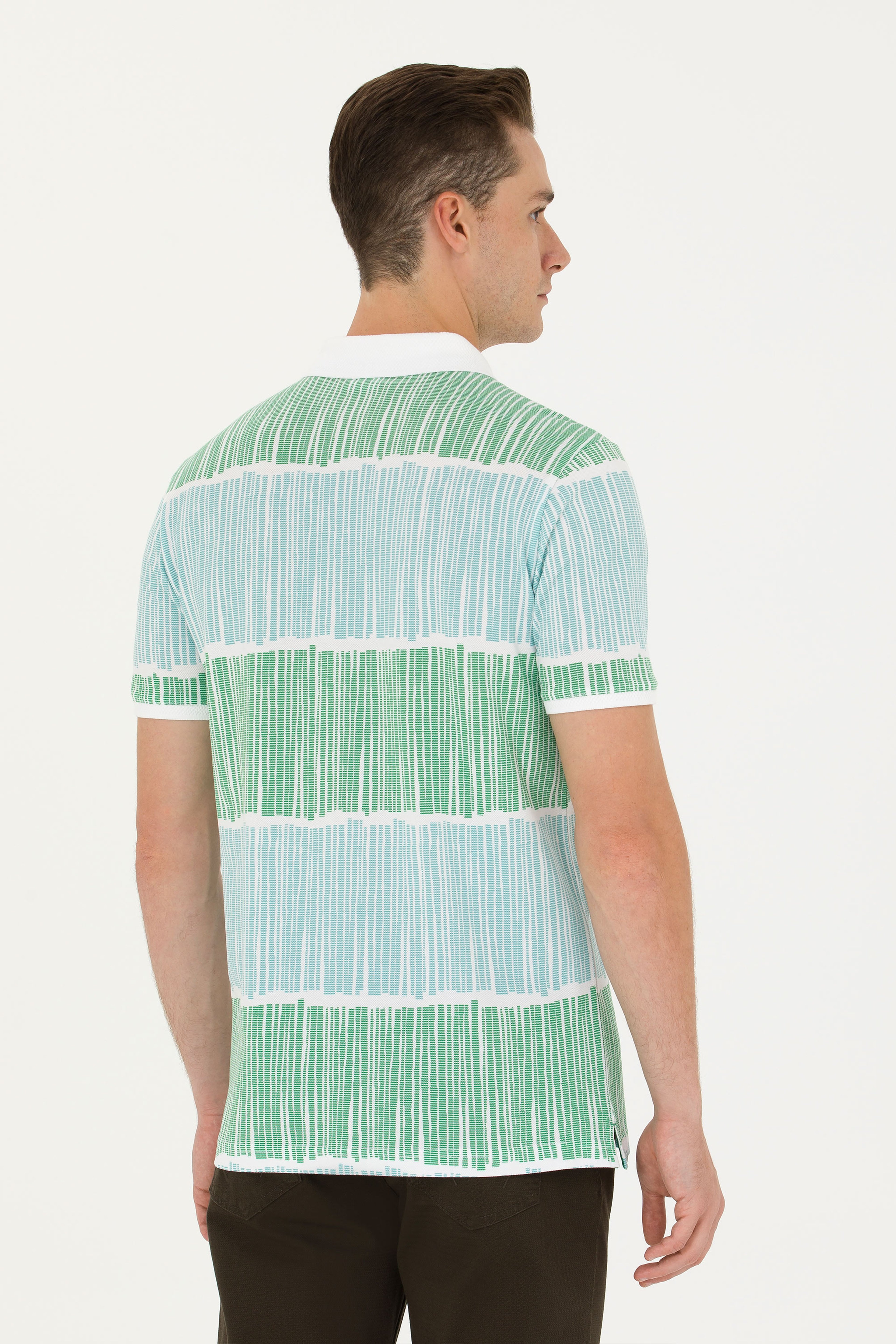 Erkek Regular Fit Polo Yaka Yeşil Tişört