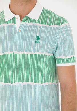 Erkek Regular Fit Polo Yaka Yeşil Tişört - 50275493007