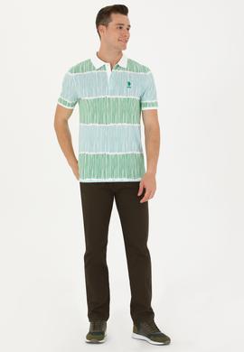 Erkek Regular Fit Polo Yaka Yeşil Tişört - 50275493007