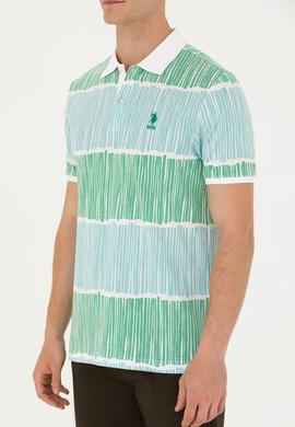 Erkek Regular Fit Polo Yaka Yeşil Tişört - 50275493007