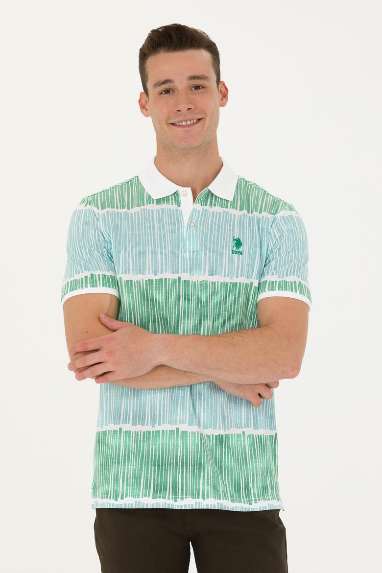 Erkek Regular Fit Polo Yaka Yeşil Tişört - 50275493007