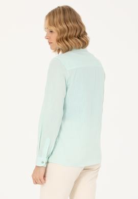 Kadın Su Yeşili Uzun Kollu Basic Gömlek - 50262873043