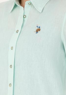 Kadın Su Yeşili Uzun Kollu Basic Gömlek - 50262873043