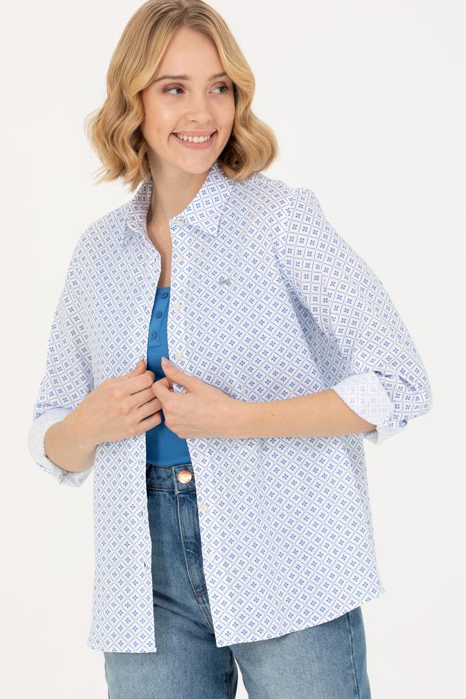 Kadın Saks Uzun Kollu Gömlek