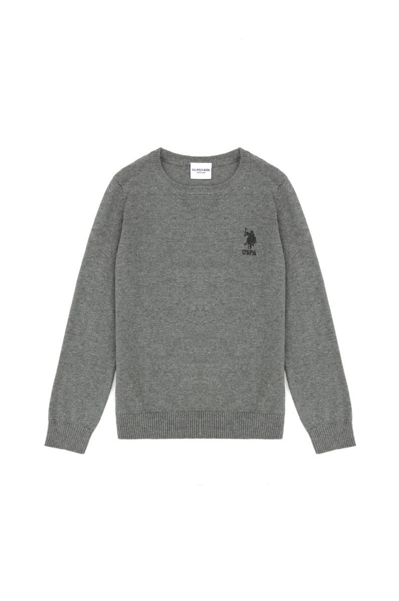 Erkek Çocuk Gri Melanj Basic Kazak