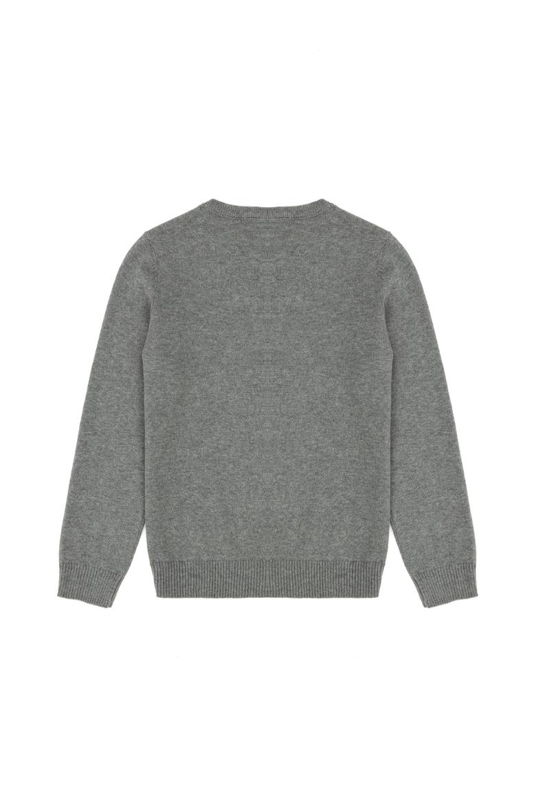 Erkek Çocuk Gri Melanj Basic Kazak - 50269409046