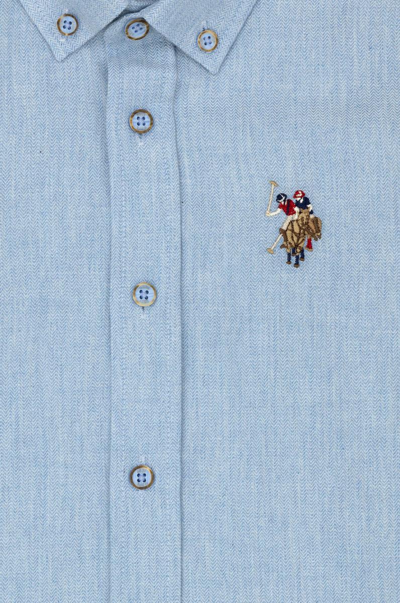 Erkek Çocuk Açık Mavi Uzun Kollu Gömlek