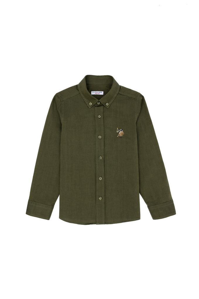 Erkek Çocuk Haki Uzun Kollu Basic Gömlek