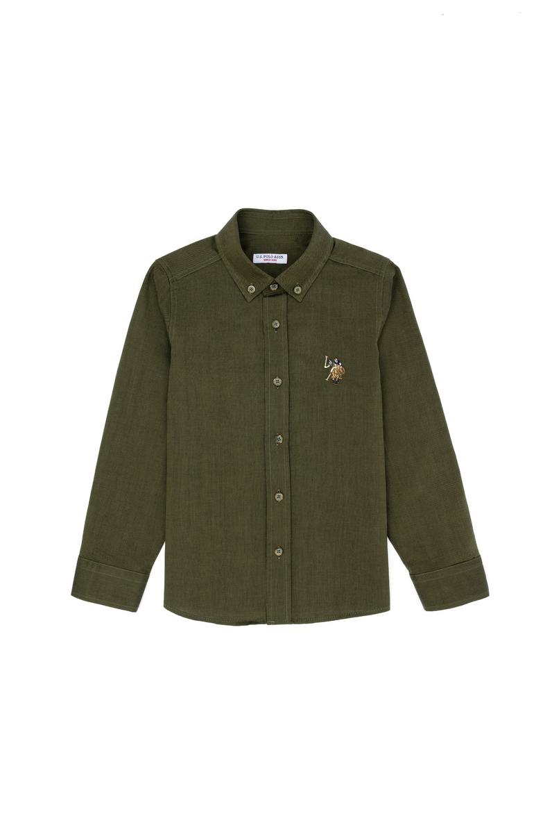 Erkek Çocuk Haki Uzun Kollu Basic Gömlek