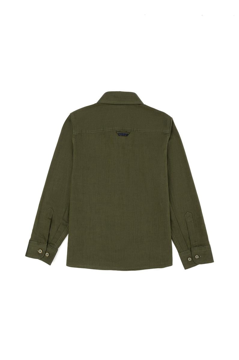 Erkek Çocuk Haki Uzun Kollu Basic Gömlek