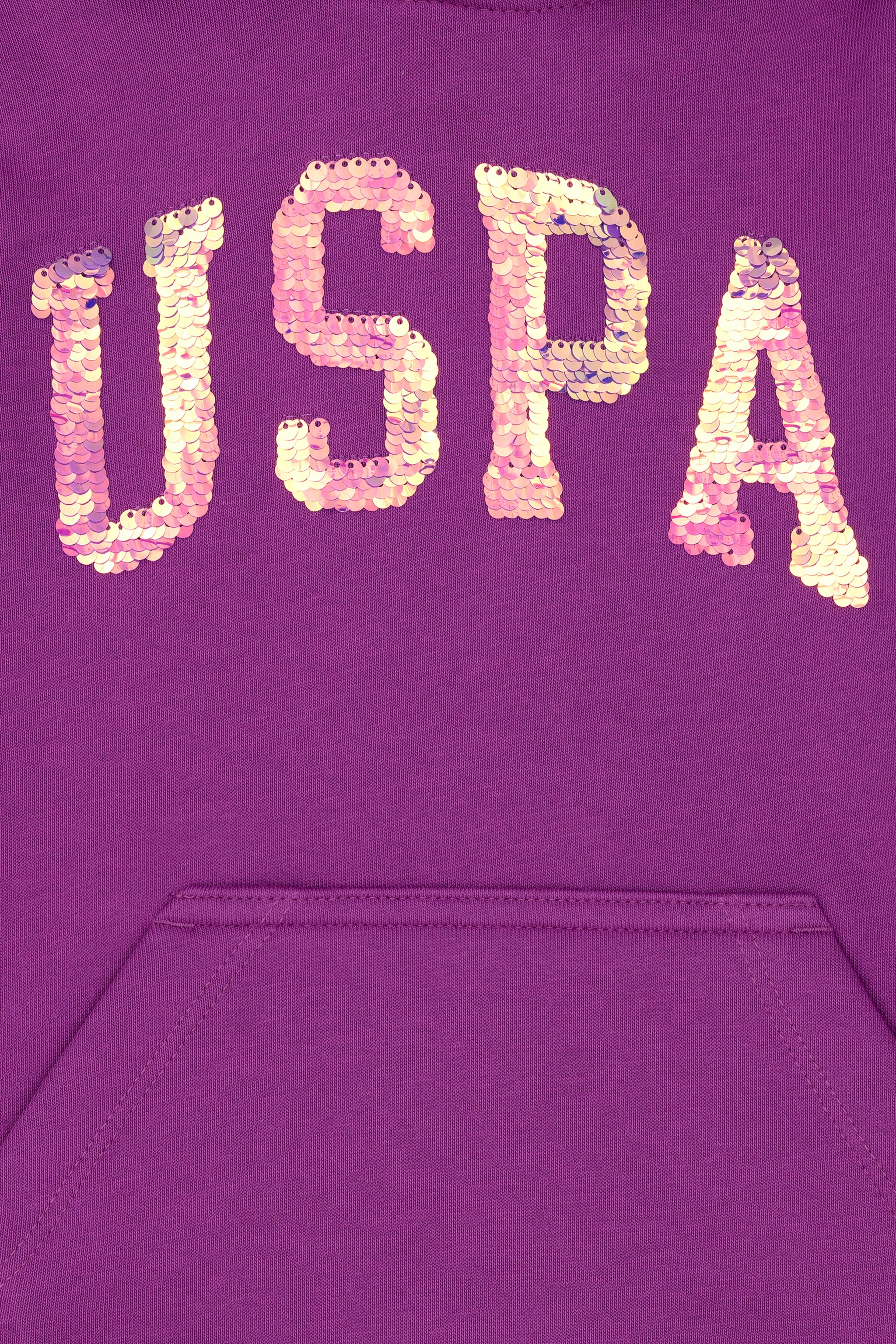 Kız Çocuk Violet Basic Kapüşonlu Sweatshirt