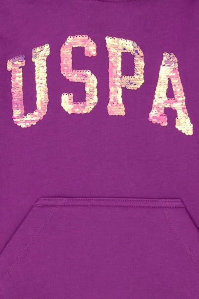 Kız Çocuk Violet Basic Kapüşonlu Sweatshirt