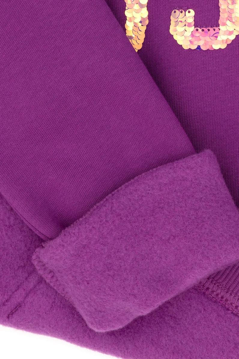 Kız Çocuk Violet Basic Kapüşonlu Sweatshirt