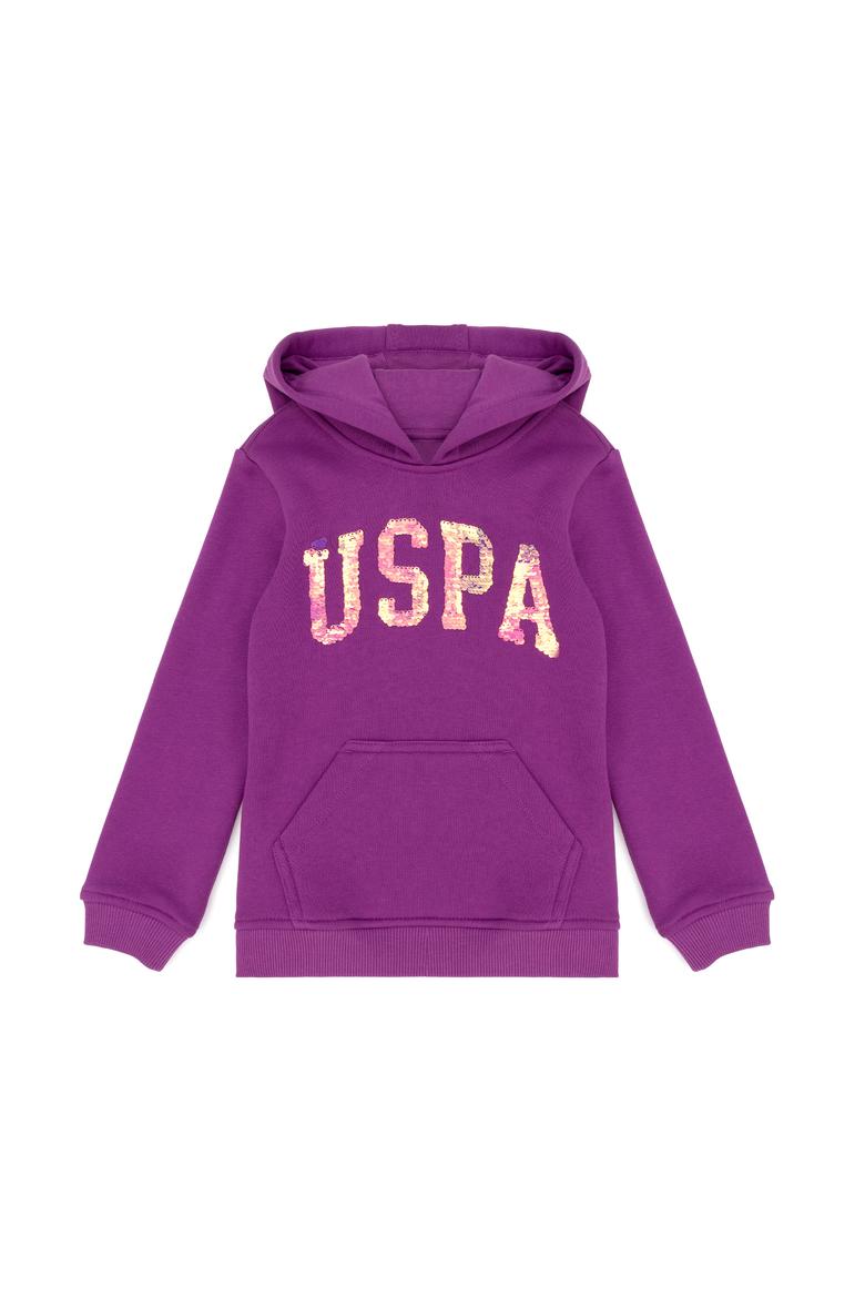 Kız Çocuk Violet Basic Kapüşonlu Sweatshirt