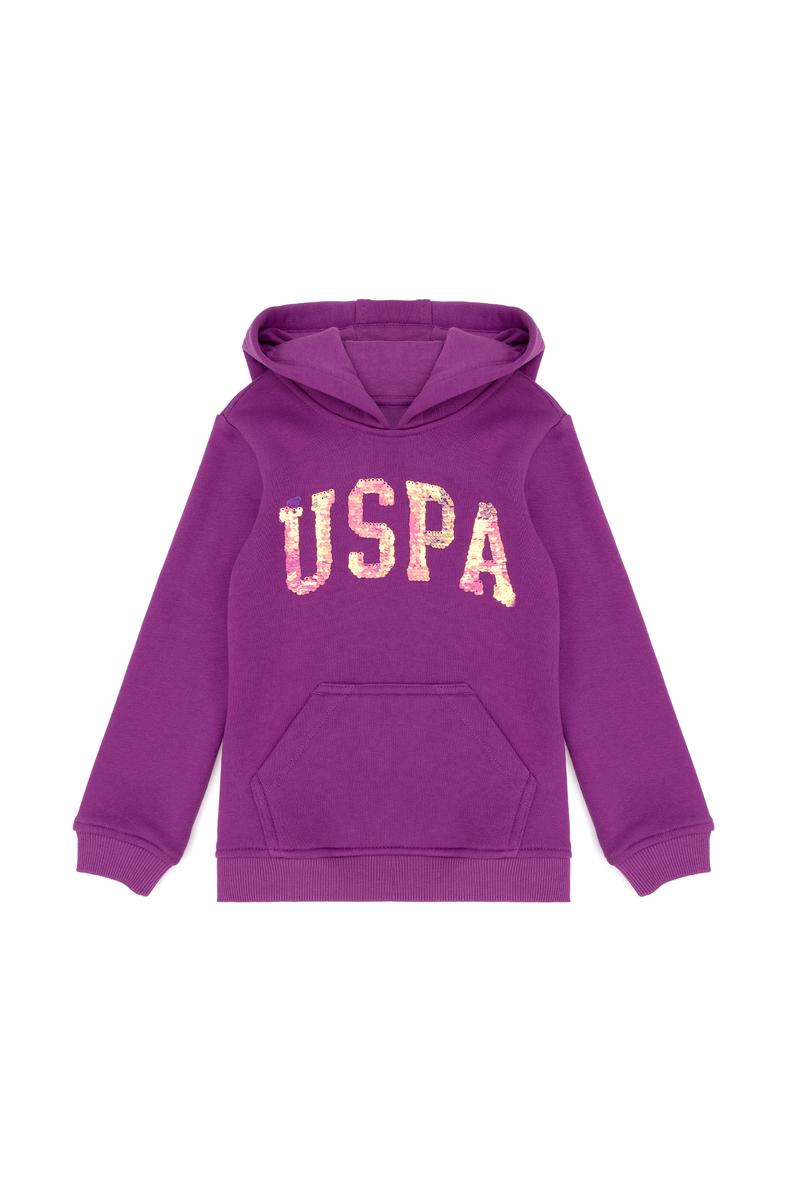 Kız Çocuk Violet Basic Kapüşonlu Sweatshirt