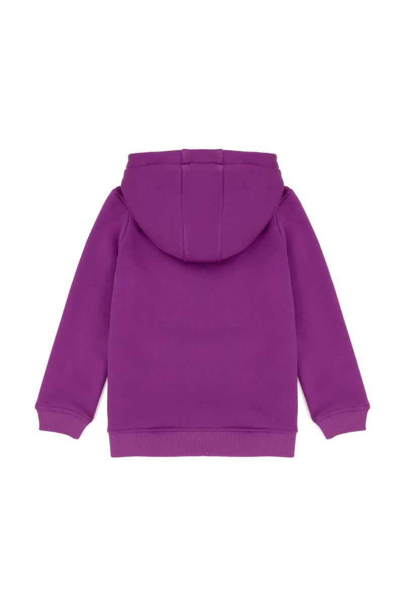 Kız Çocuk Violet Basic Kapüşonlu Sweatshirt