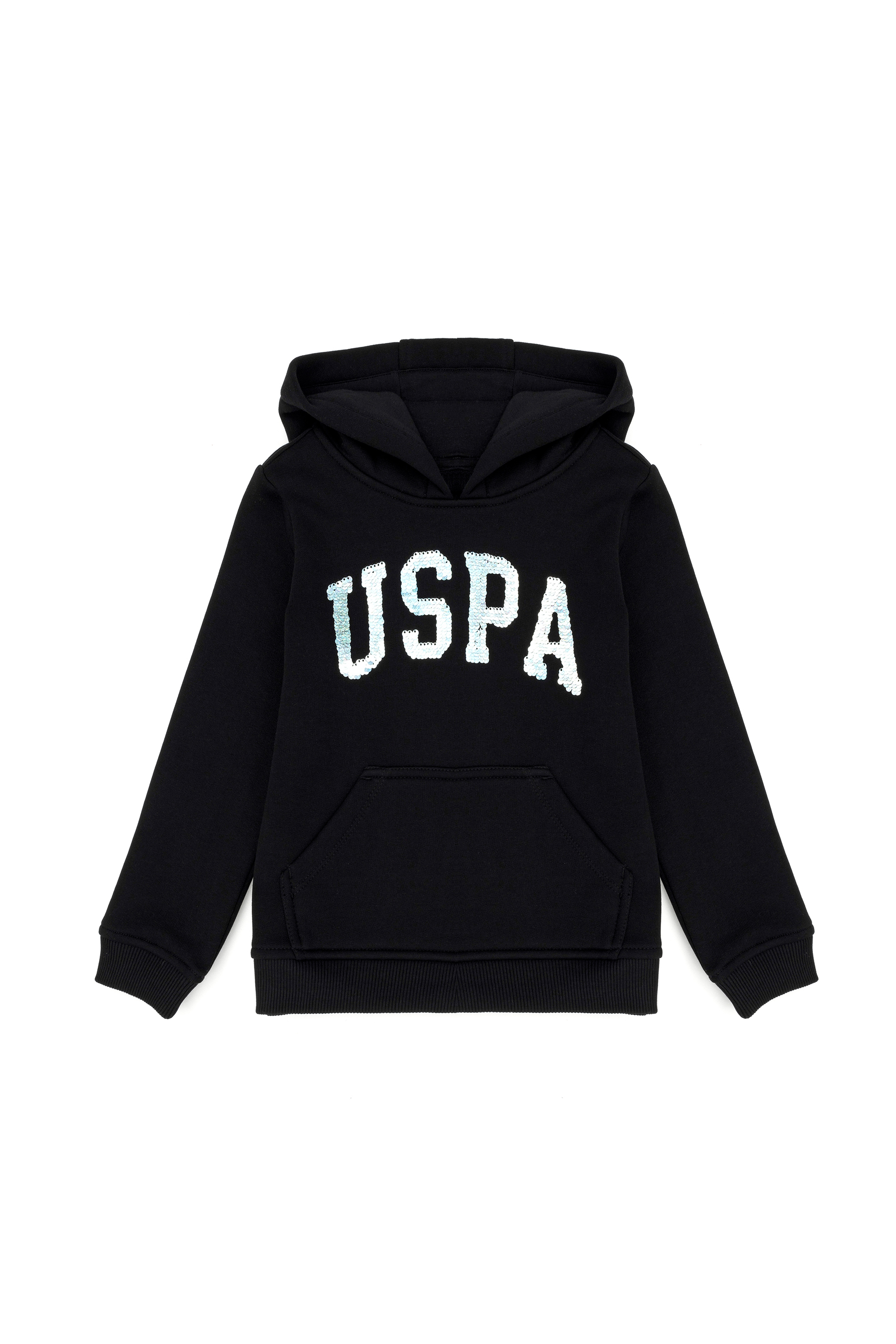 Kız Çocuk Siyah Basic Sweatshirt - Image 1