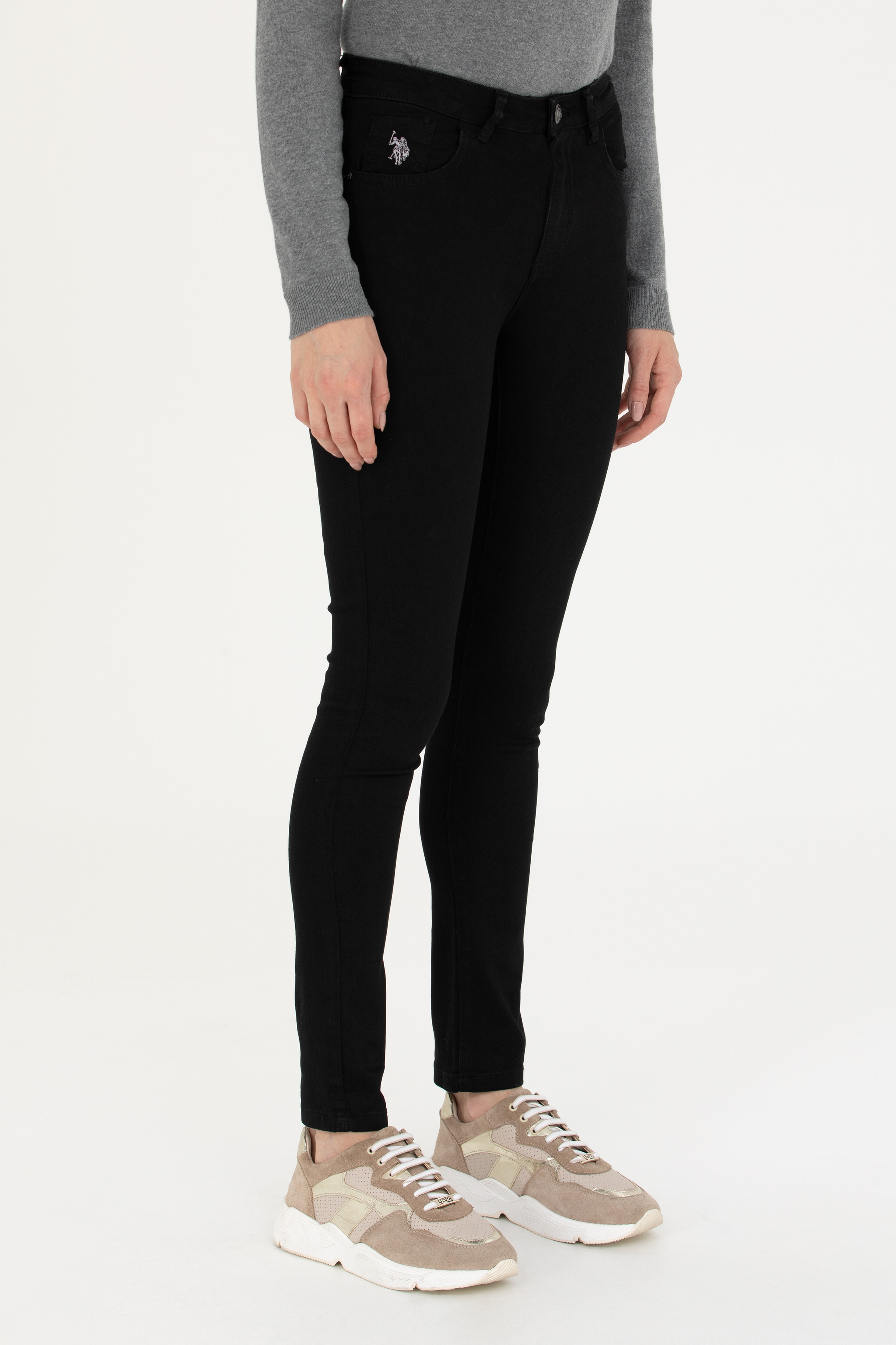 Kadın Siyah Toothpick Fit Jean Pantolon - Image 2