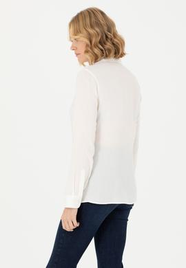 Kadın Ekru Uzun Kollu Gömlek - 50277629006