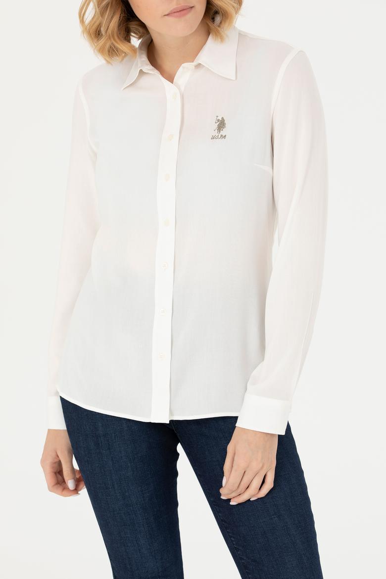 Kadın Ekru Uzun Kollu Gömlek - 50277629006