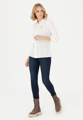 Kadın Ekru Uzun Kollu Gömlek - 50277629006