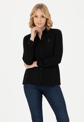Kadın Siyah Uzun Kollu Gömlek - 50277629037