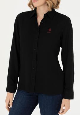 Kadın Siyah Uzun Kollu Gömlek - 50277629037