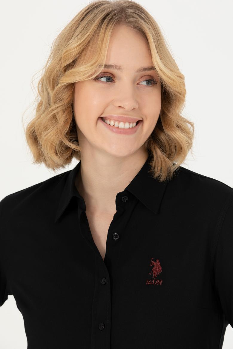 Kadın Siyah Uzun Kollu Gömlek - 50277629037