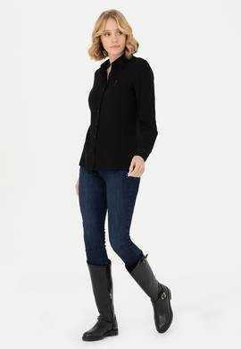 Kadın Siyah Uzun Kollu Gömlek - 50277629037