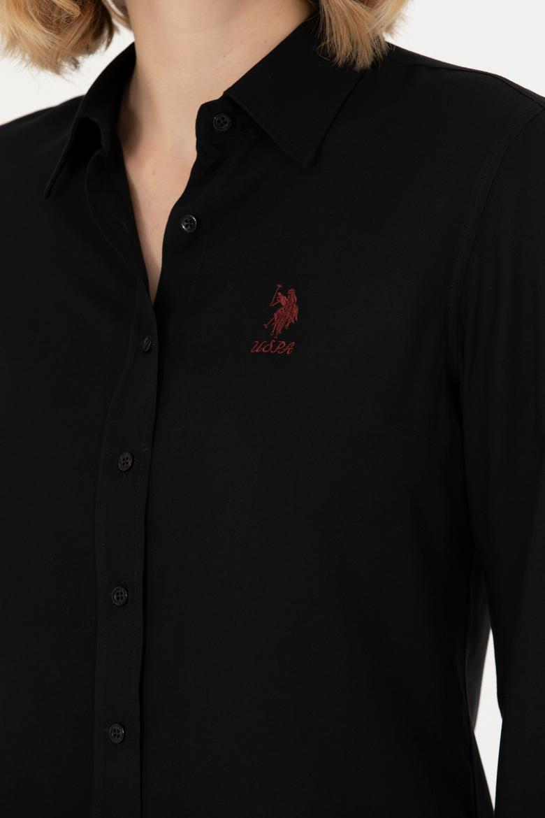 Kadın Siyah Uzun Kollu Gömlek - 50277629037