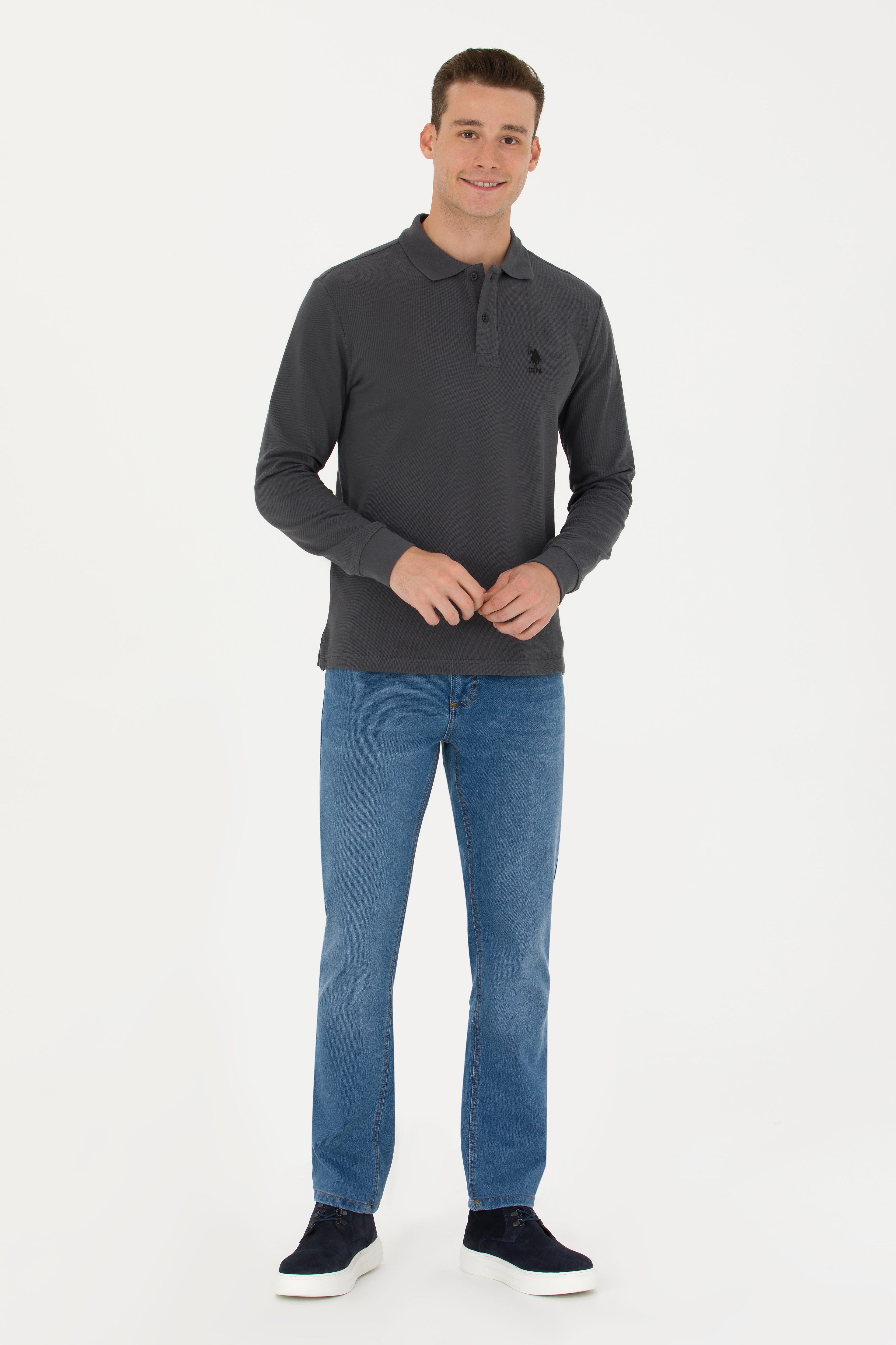Erkek Antrasit Basic Sweatshirt - Image 4