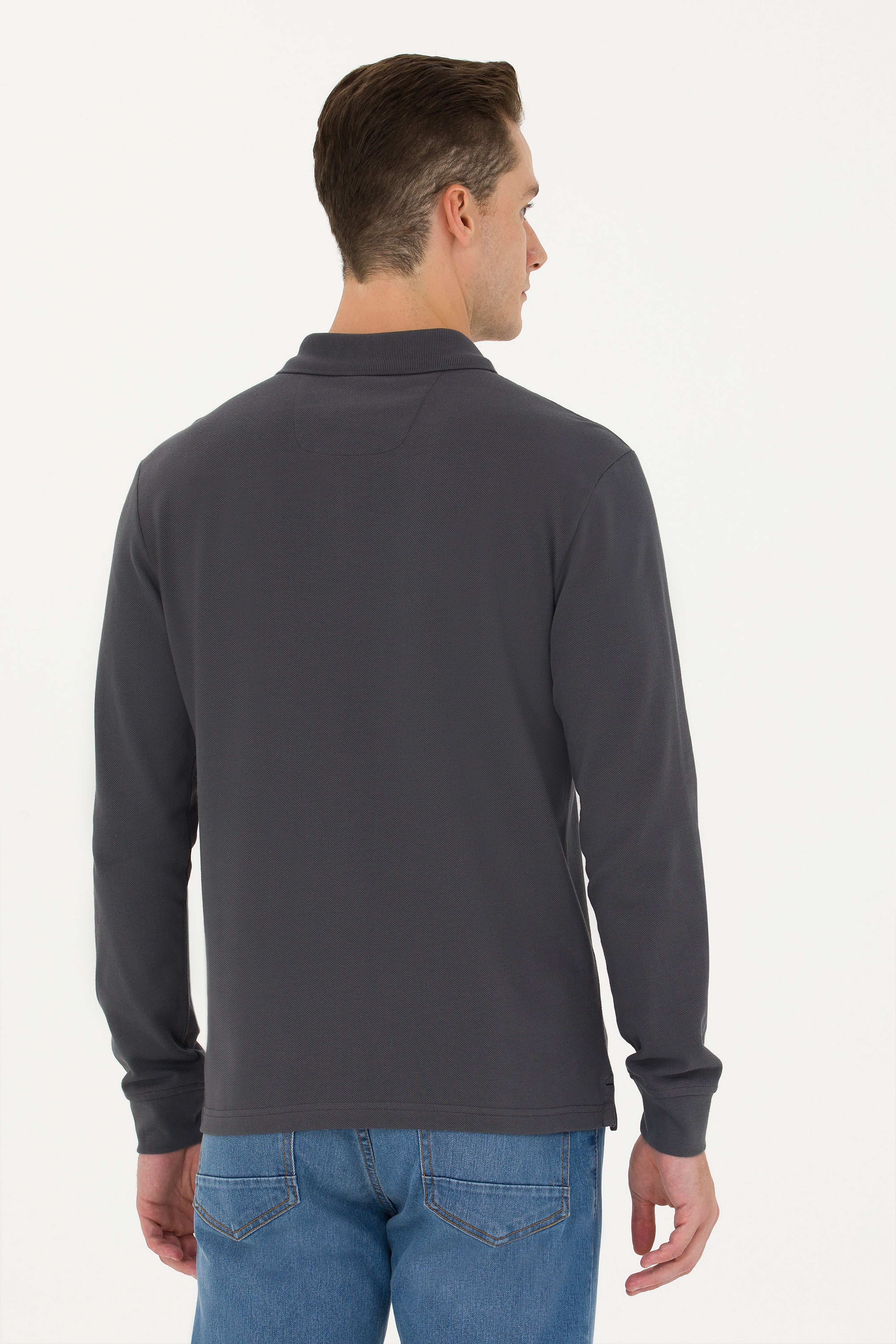 Erkek Antrasit Basic Sweatshirt - Image 5