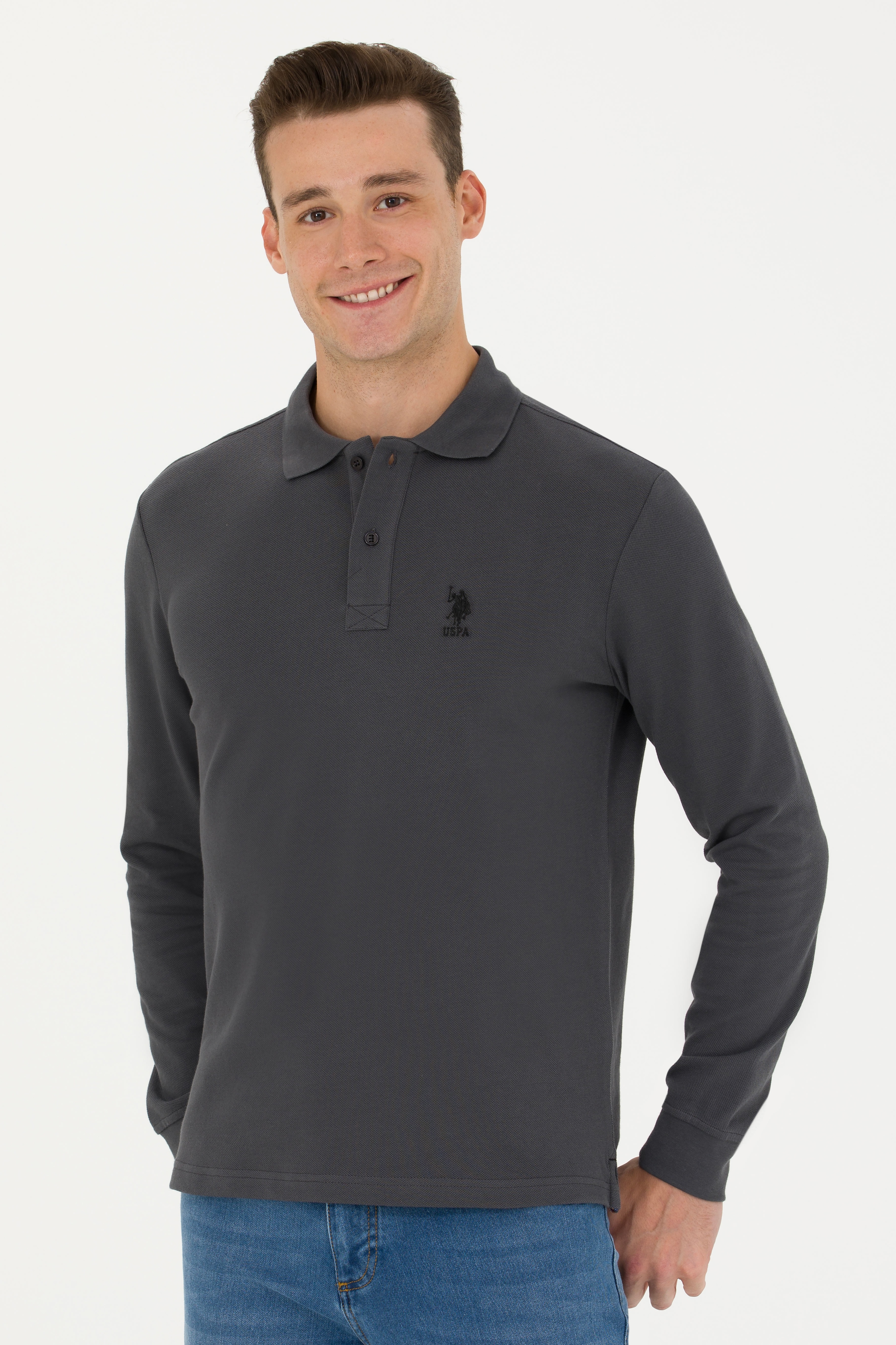 Erkek Antrasit Basic Sweatshirt - Image 3