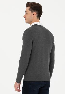 Erkek Antrasit Melanj Basic Kazak - 50269002096