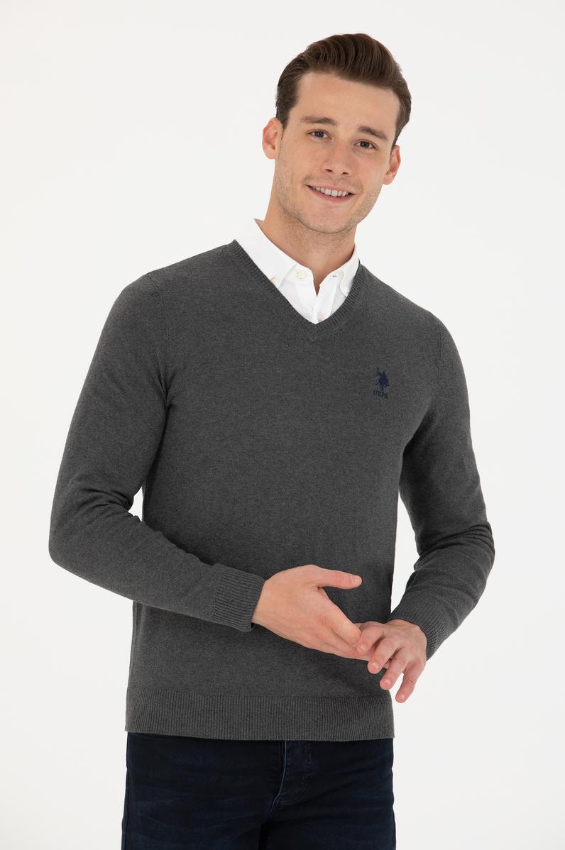 Erkek Antrasit Melanj Basic Kazak