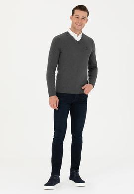 Erkek Antrasit Melanj Basic Kazak - 50269002096