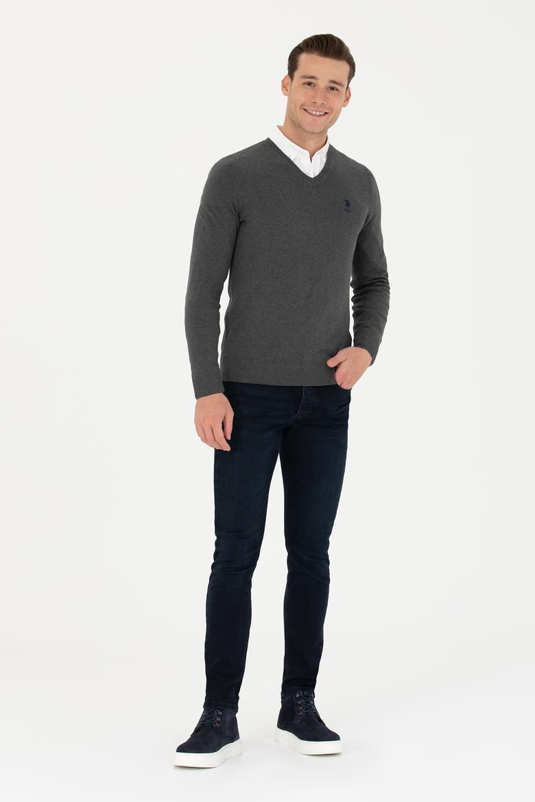 Erkek Antrasit Melanj Basic Kazak - 50269002096