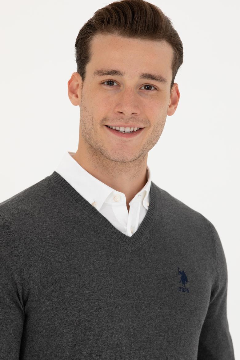 Erkek Antrasit Melanj Basic Kazak - 50269002096