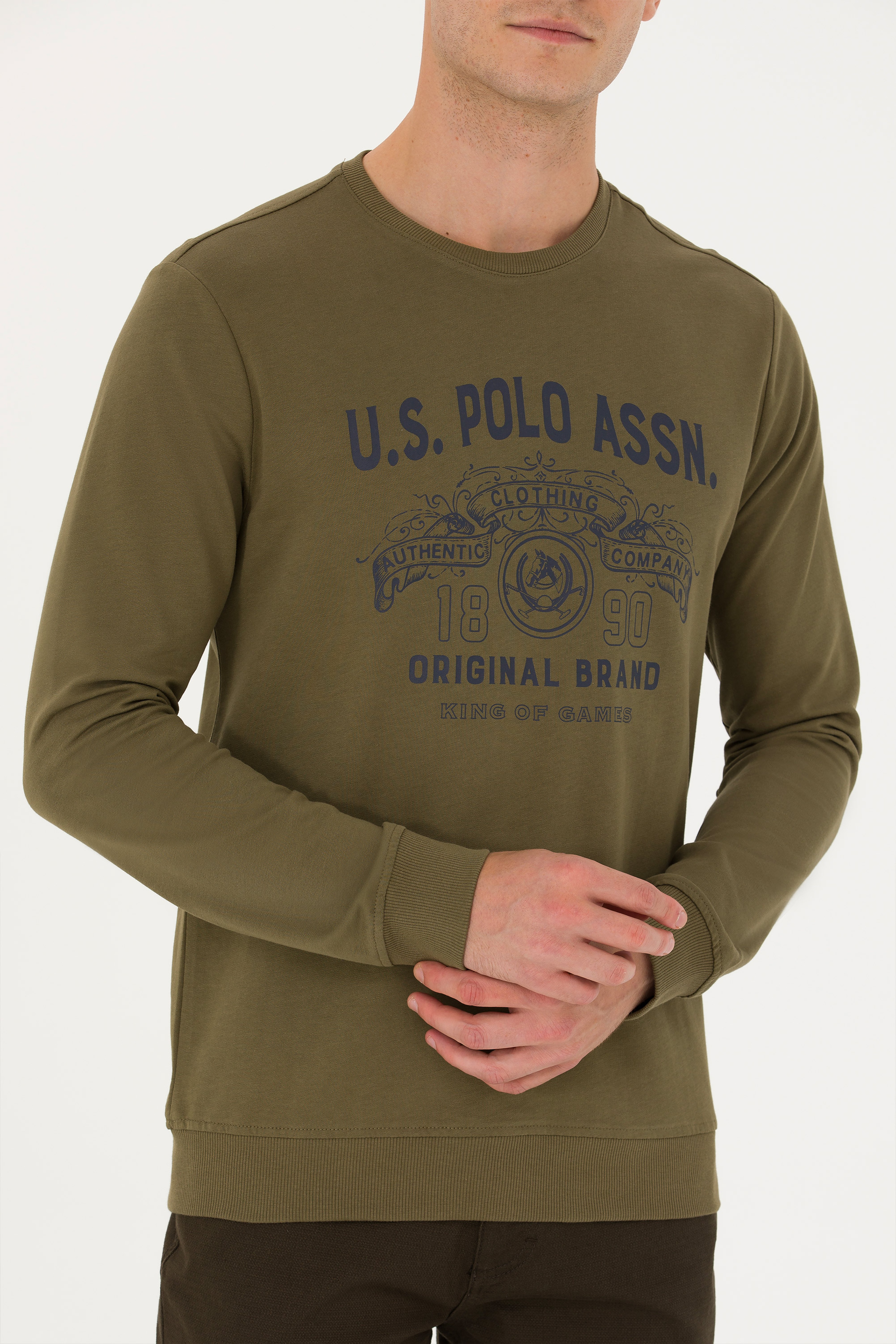 Erkek Haki Sweatshirt - Image 6