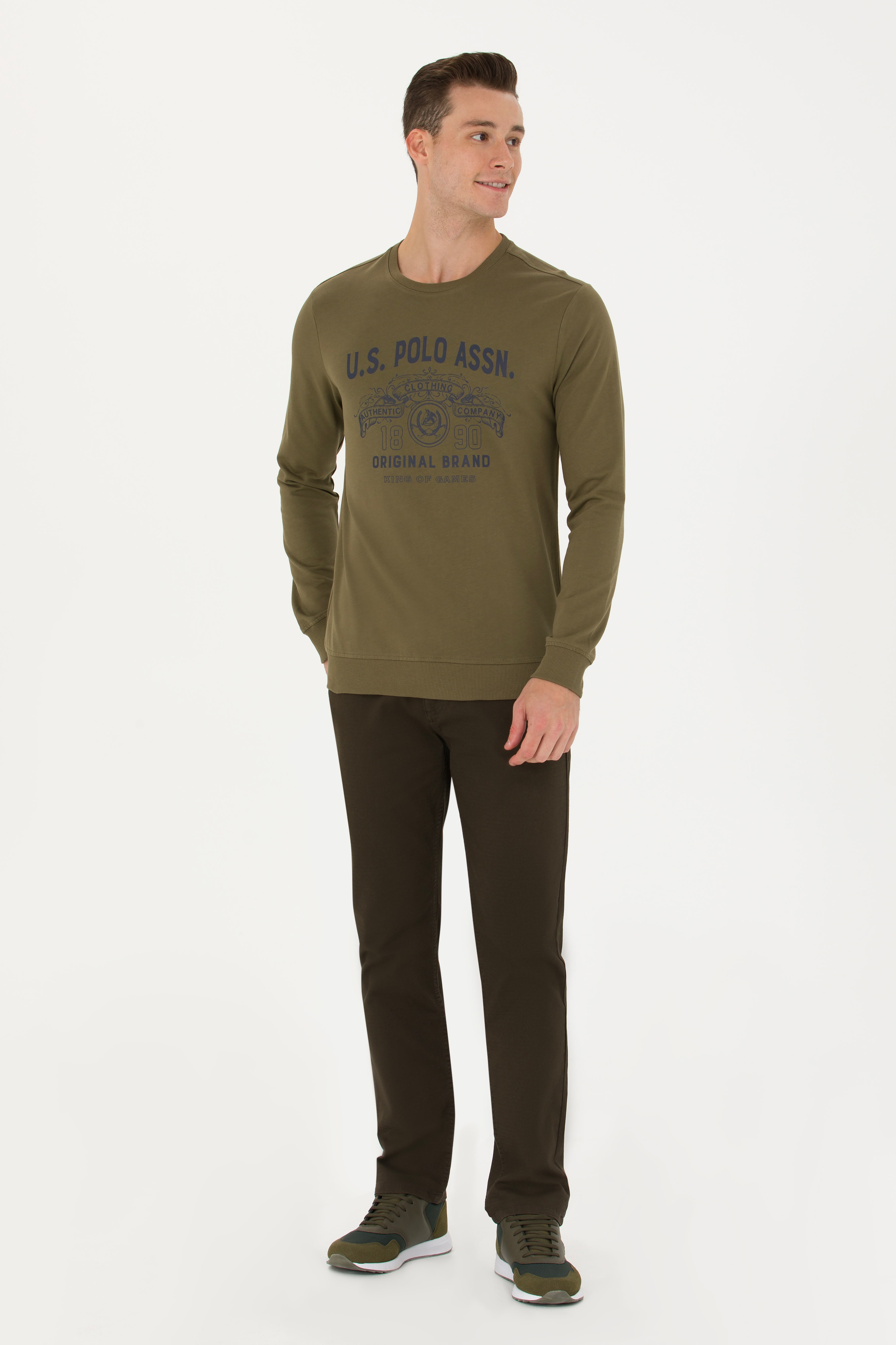 Erkek Haki Sweatshirt