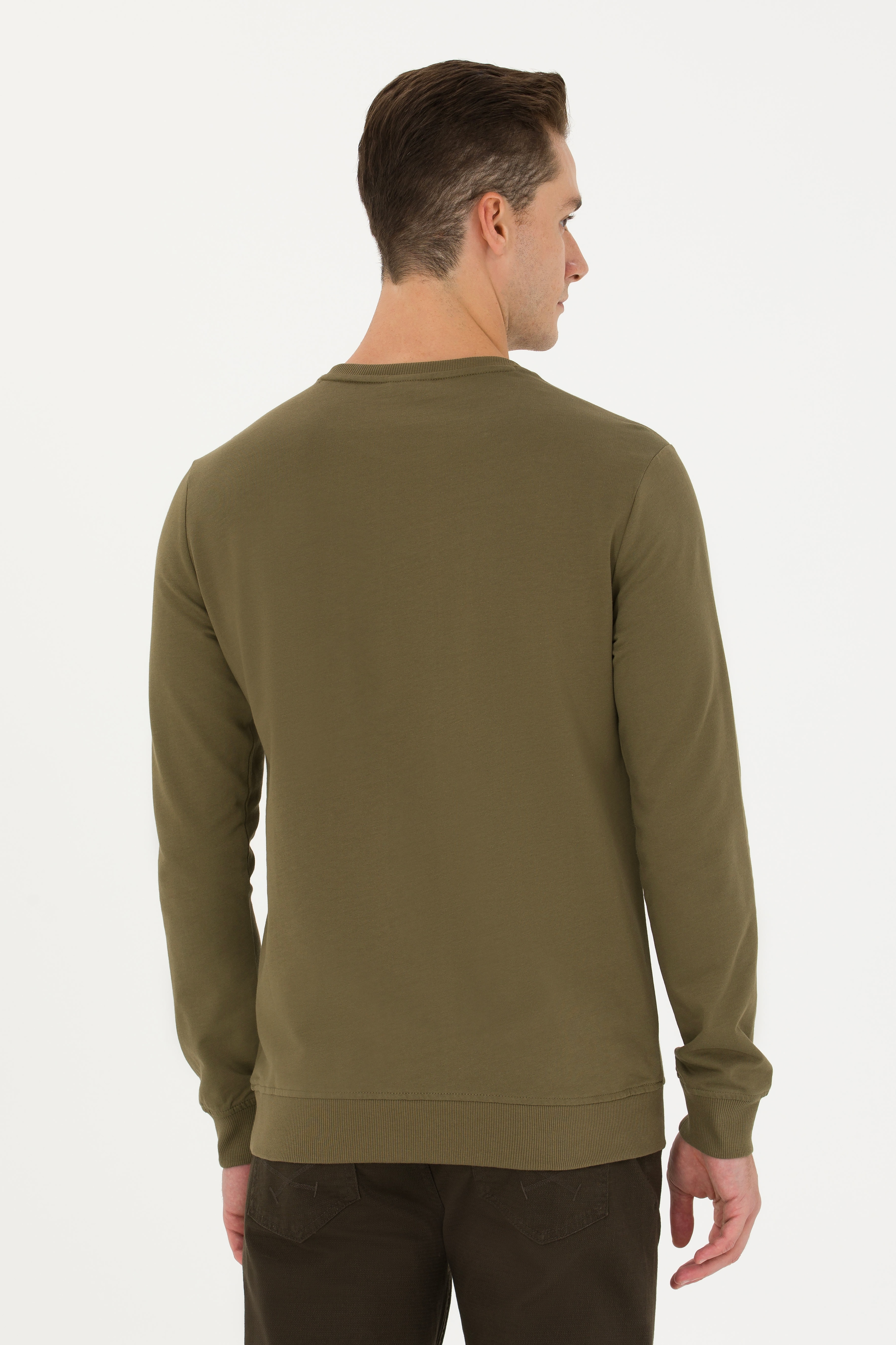 Erkek Haki Sweatshirt - Image 5
