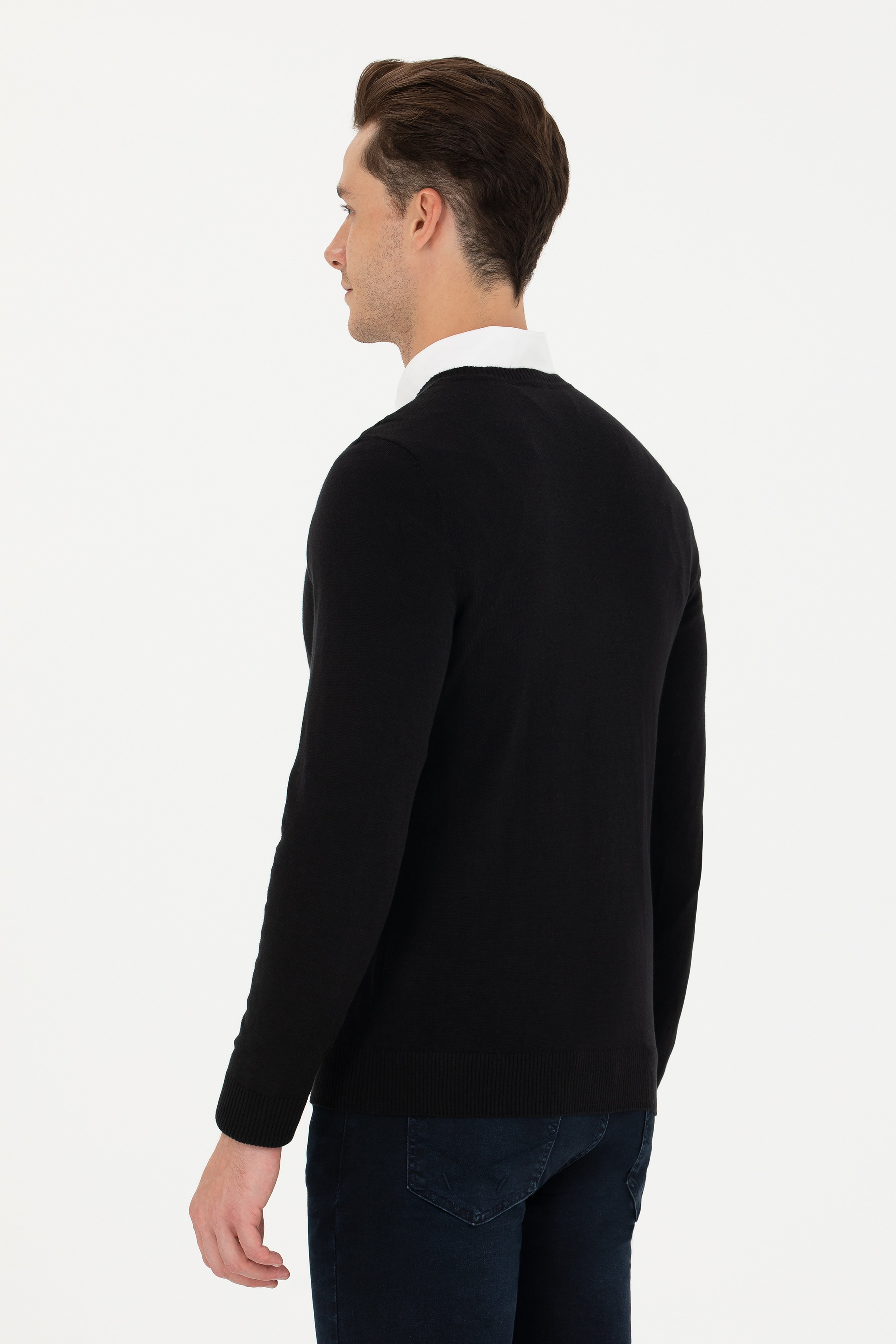 Erkek Siyah Basic Kazak - Image 5