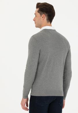 Erkek Gri Melanj Basic Kazak - 50269002024