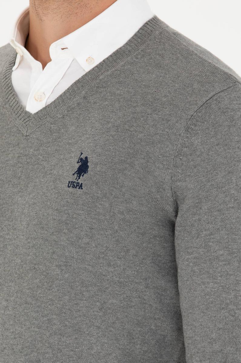 Erkek Gri Melanj Basic Kazak