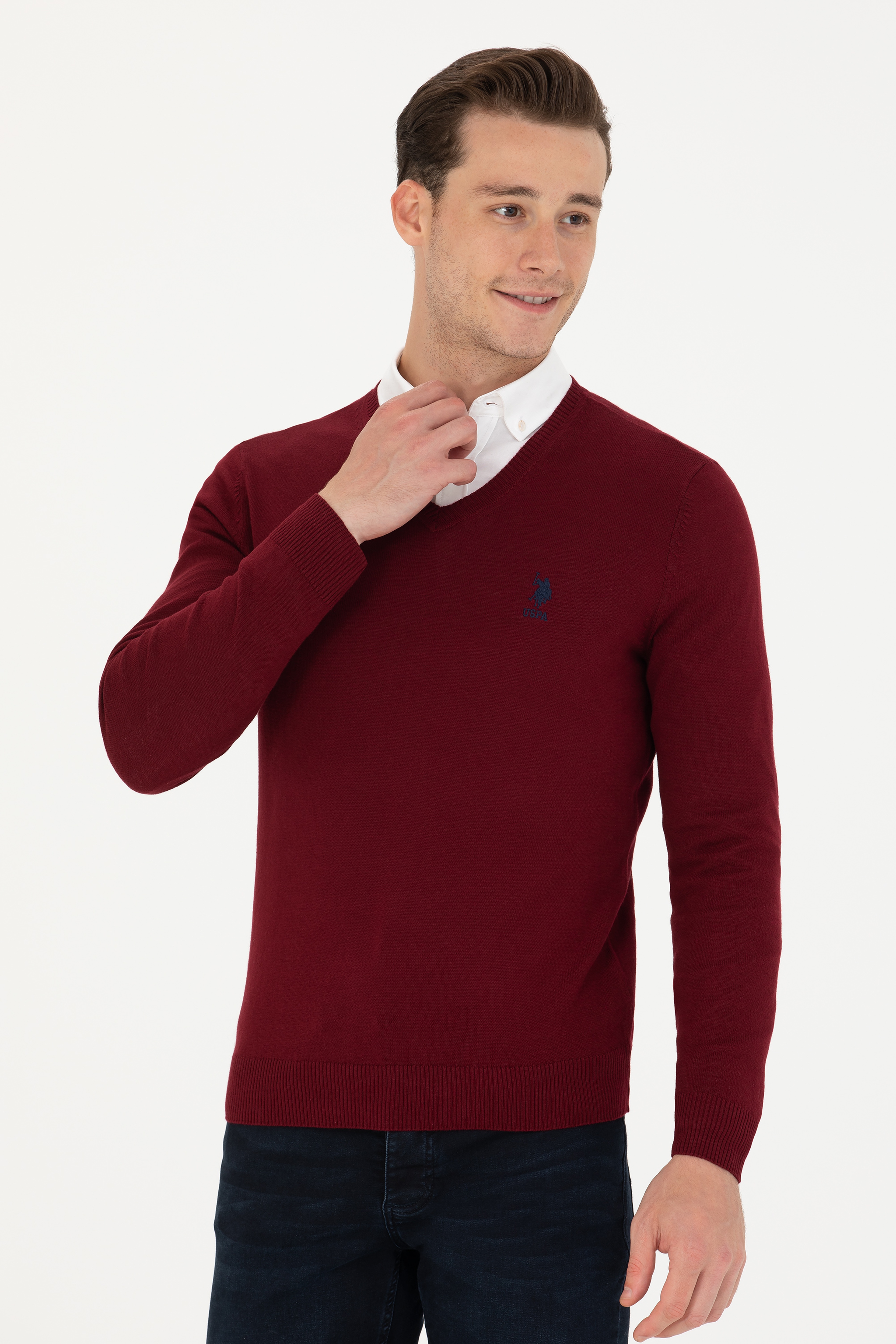 Erkek Bordo Basic Kazak - Image 1