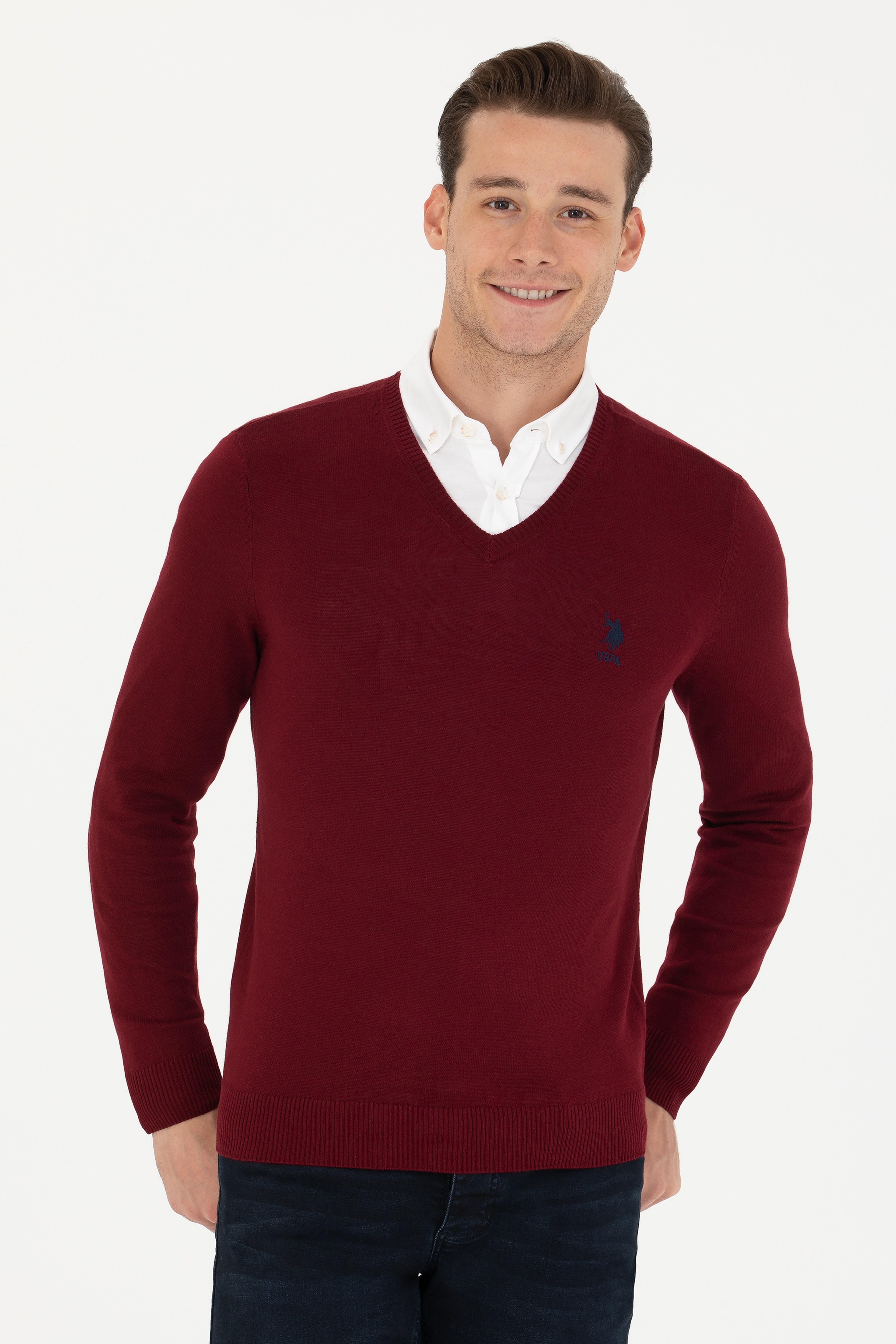 Erkek Bordo Basic Kazak - Image 3