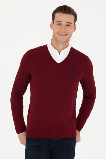 Erkek Bordo Basic Kazak