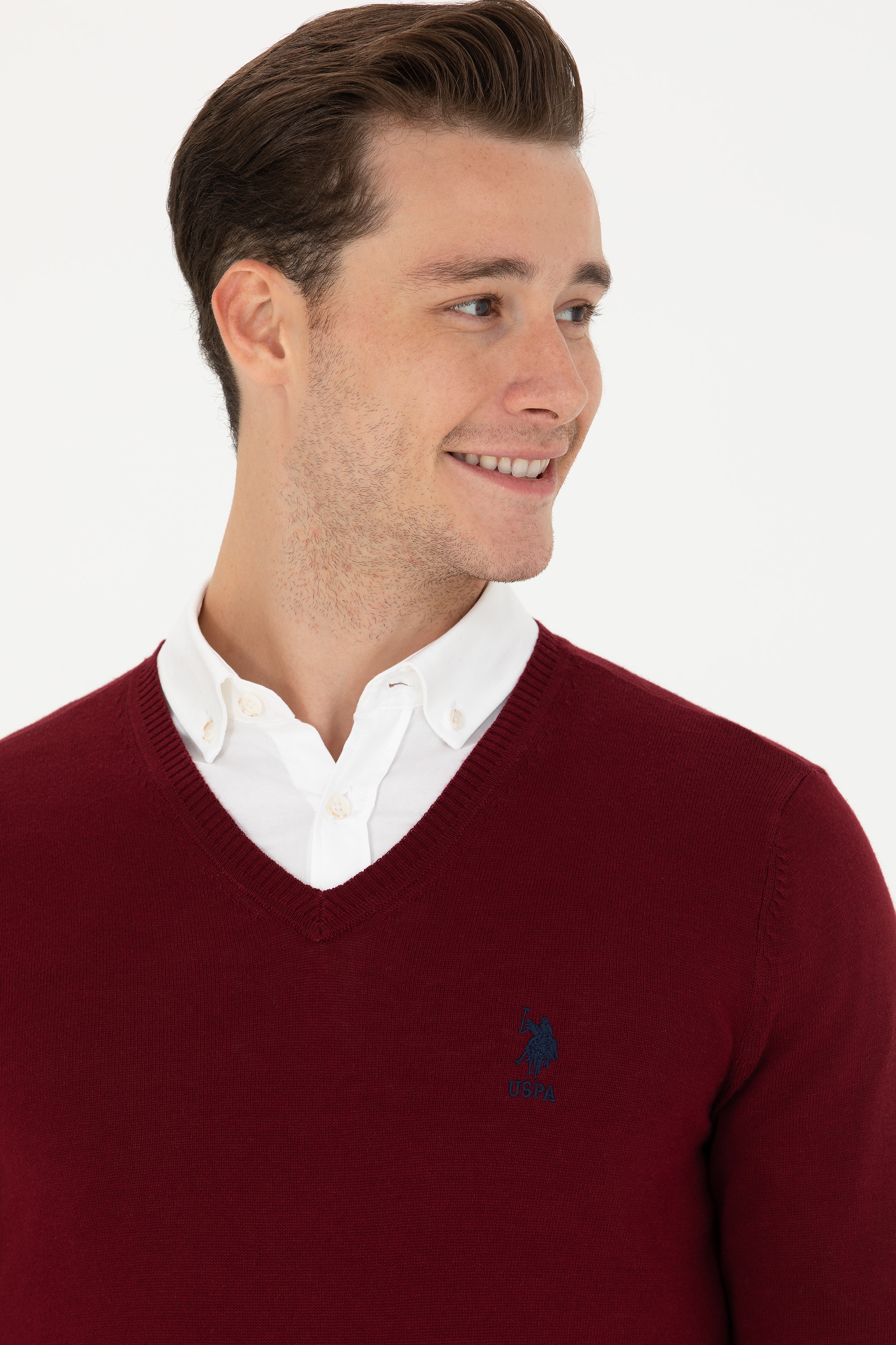 Erkek Bordo Basic Kazak - Image 2