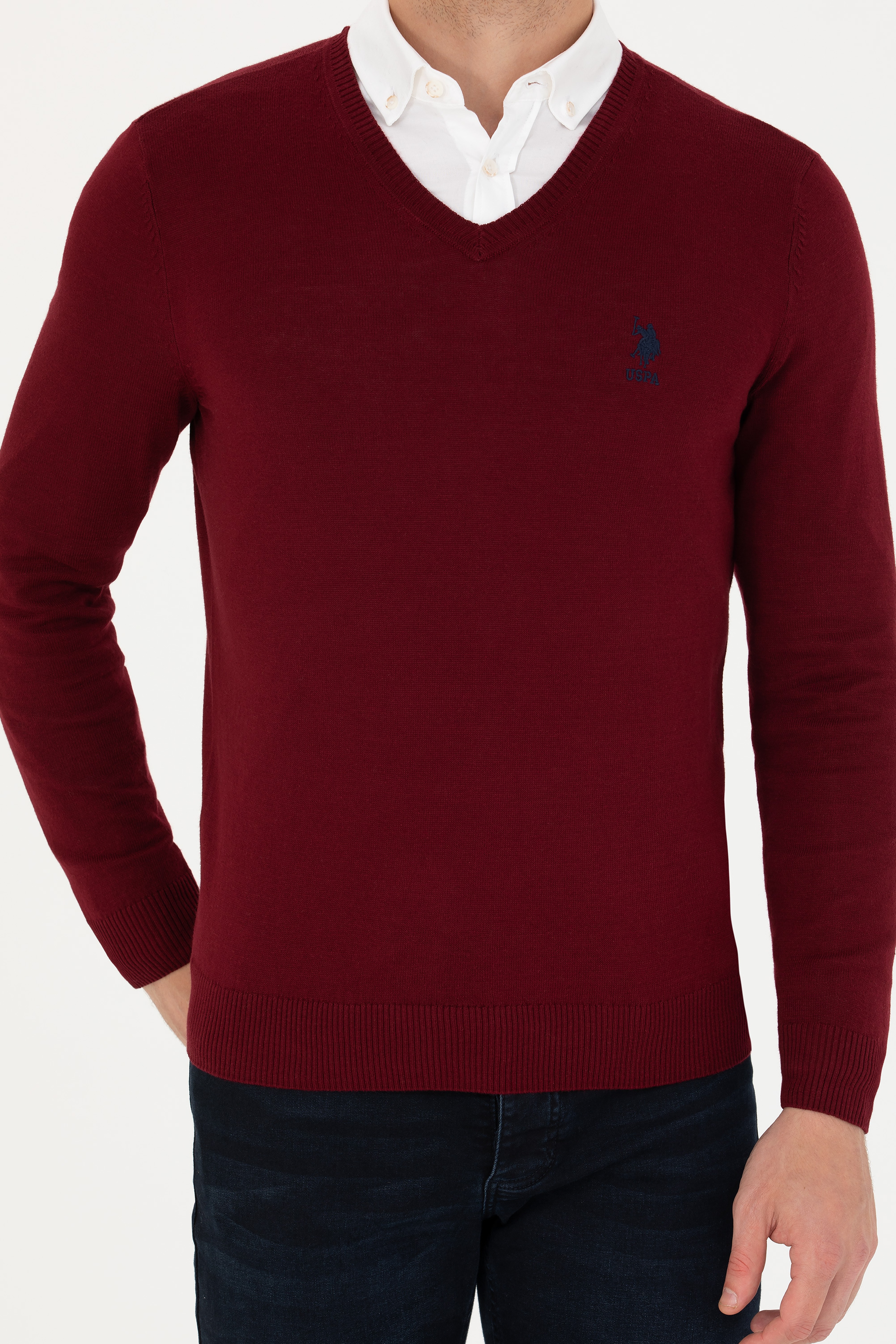 Erkek Bordo Basic Kazak - Image 6
